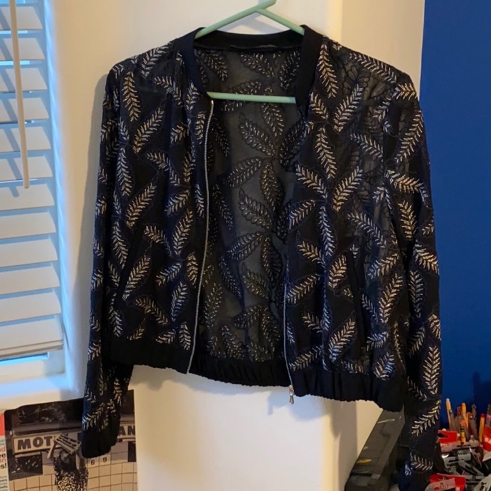 Zara sheer bomber jacket size M